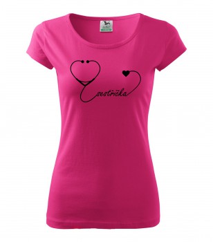 Poháry.com® Tričko pro zdravotní sestřičku D17 růžové XS dámské