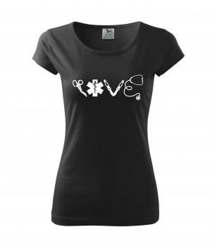 Poháry.com® Tričko pro zdravotní sestřičku D16 černé XS dámské