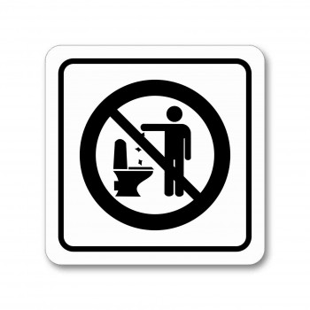 Poháry.com® Piktogram zákaz házení odpadu do wc muži samolepka